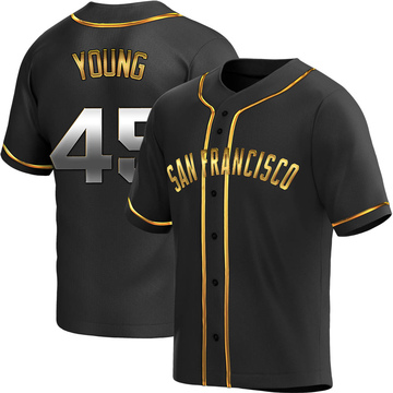 Alex Young Men's Replica San Francisco Giants Black Golden Alternate Jersey