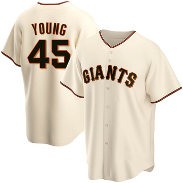Alex Young Men's Replica San Francisco Giants Cream Home Jersey