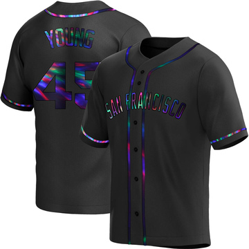 Alex Young Youth Replica San Francisco Giants Black Holographic Alternate Jersey