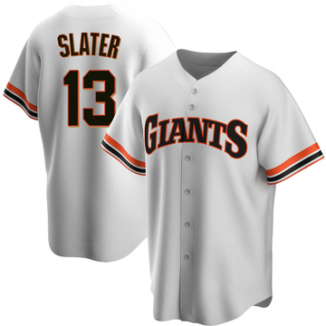 Austin Slater Men's Replica San Francisco Giants White Home Cooperstown Collection Jersey