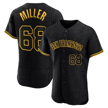 Erik Miller Men's Authentic San Francisco Giants Black Snake Skin City Jersey