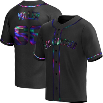 Erik Miller Men's Replica San Francisco Giants Black Holographic Alternate Jersey
