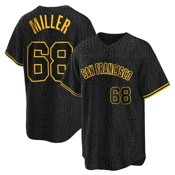 Erik Miller Men's Replica San Francisco Giants Black Snake Skin City Jersey