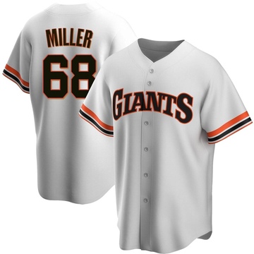 Erik Miller Men's Replica San Francisco Giants White Home Cooperstown Collection Jersey