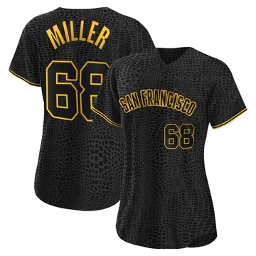 Erik Miller Women's Authentic San Francisco Giants Black Snake Skin City Jersey