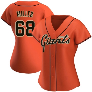 Erik Miller Women's Authentic San Francisco Giants Orange Alternate Jersey