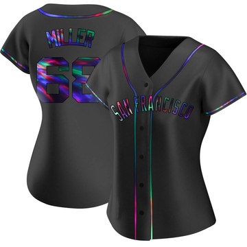 Erik Miller Women's Replica San Francisco Giants Black Holographic Alternate Jersey