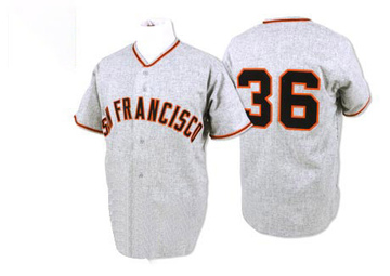 Gaylord Perry Men's Authentic San Francisco Giants Grey 1962 Throwback Jersey