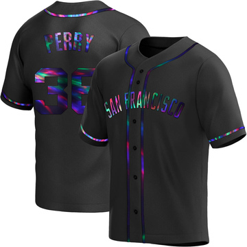 Gaylord Perry Men's Replica San Francisco Giants Black Holographic Alternate Jersey