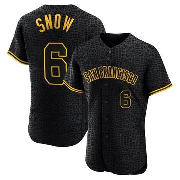 J.t. Snow Men's Authentic San Francisco Giants Black Snake Skin City Jersey