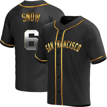J.t. Snow Men's Replica San Francisco Giants Black Golden Alternate Jersey