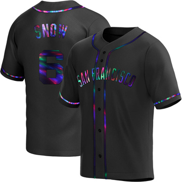 J.t. Snow Men's Replica San Francisco Giants Black Holographic Alternate Jersey
