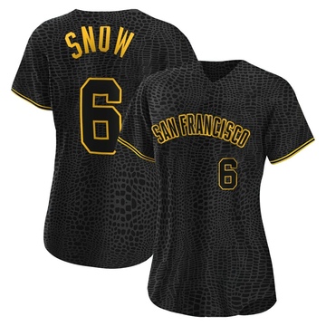 J.t. Snow Women's Authentic San Francisco Giants Black Snake Skin City Jersey