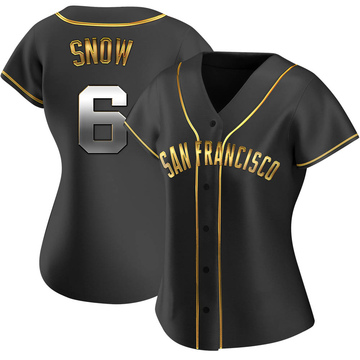 J.t. Snow Women's Replica San Francisco Giants Black Golden Alternate Jersey