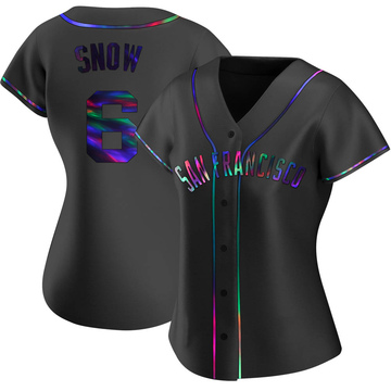 J.t. Snow Women's Replica San Francisco Giants Black Holographic Alternate Jersey