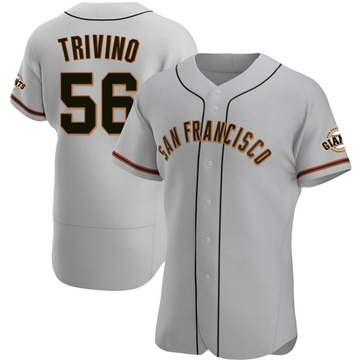 Lou Trivino Men's Authentic San Francisco Giants Gray Road Jersey