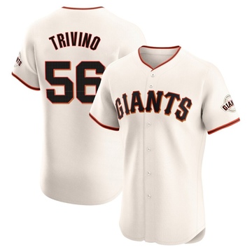 Lou Trivino Men's Elite San Francisco Giants Cream Home Jersey