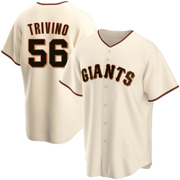 Lou Trivino Men's Replica San Francisco Giants Cream Home Jersey